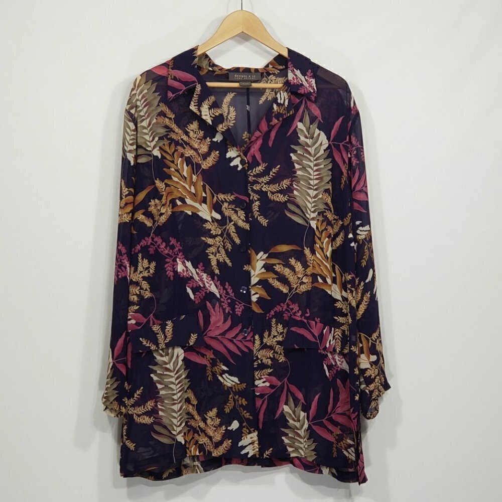 Lane Bryant Designs & Co Purple & Pink Blouse Plus Size 18/20
